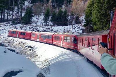 Bernina Red Train, Swiss Alps & St Moritz From Milan