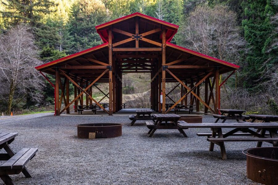 From Fort Bragg: Redwoods Train Ride and Nightclub Ticket - Firepits, heat lamps, and outdoor comfort