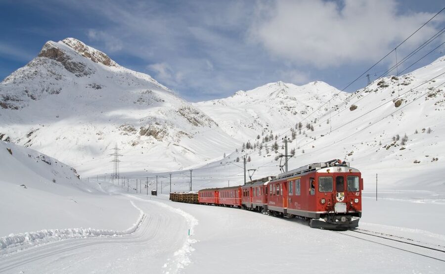 From Milan: Bernina Train and St. Moritz Day Trip - Diavolezza, Morteratsch Glacier, and high Alpine views