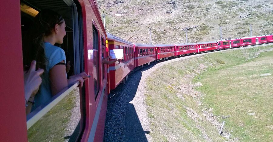 From Milan: Bernina Train, Swiss Alps & St. Moritz Day Trip - Boarding the Bernina Red Train
