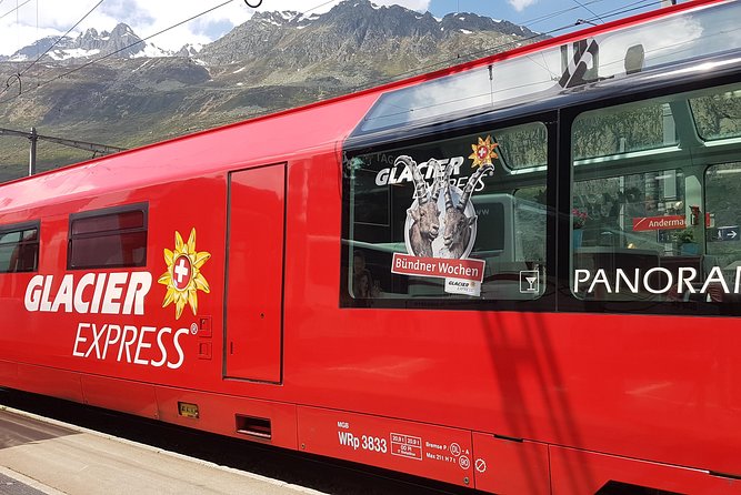Glacier Express Panoramic Train Round Trip in one Day Private Tour from Basel - Andermatt, a ten-minute Alpine pause