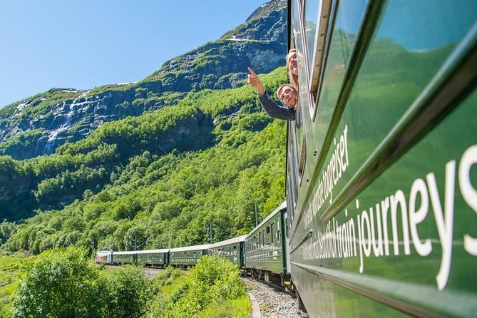 Guided tour - Viking Village, Nærøyfjord Cruise and Flåm Railway - Flåm Railway and the stop at Kjosfossen