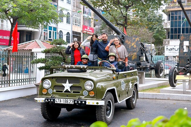Hanoi Jeep Tour: Red River Countryside+ Backstreet+ Train-street - City sights from a military-style Jeep