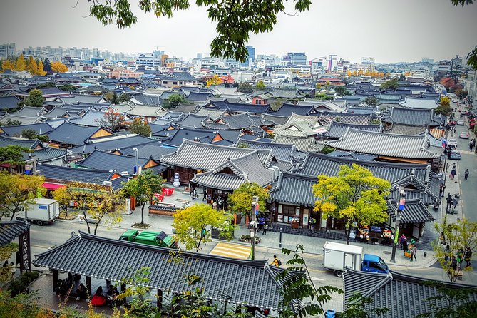 Jeonju City tour by KTX bullet Train from Seoul - Omokdae Pavilion and a view over the tiled roofs