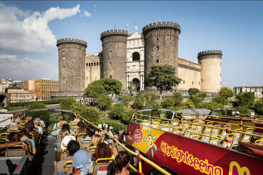 Naples: Hop-On Hop-Off Bus Tour with Train from Salerno - Castel Nuovo and the waterfront side of Naples