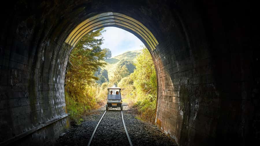 Taumarunui: Forgotten World Rail Cart Tour with Lunch - Rolling through ten hand-built tunnels