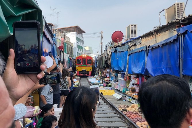 Train & Floating Market Food Adventure + Scenic train ride - Damnoen Saduak by boat